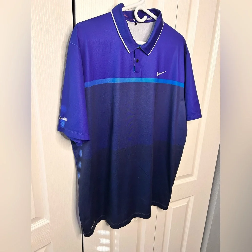 Tiger Woods Collection by Nike Ponte Vedra Inn & Club Blue Golf Polo Shirt XL‎